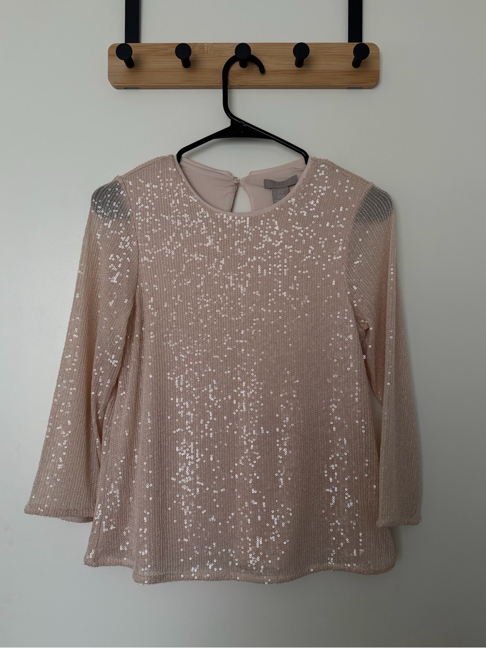 H&M Pale Blush Sequin Top